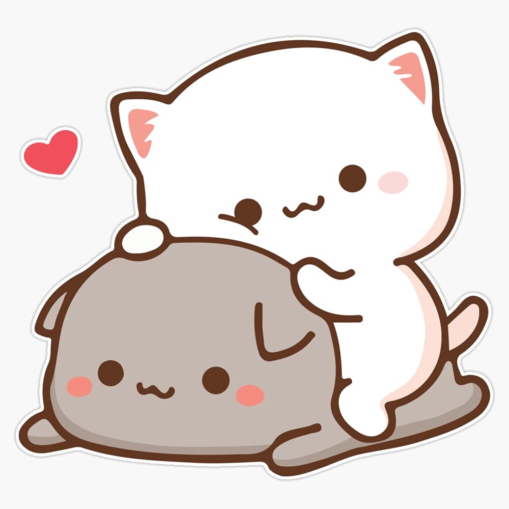Amazon.com: Peach Sitting On Goma - Mochi Peach Cat Vinyl Sticker